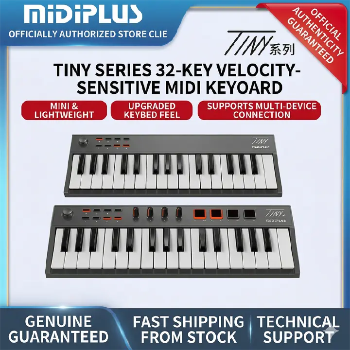 MiDiPLUS TINY + mini MIDI keyboard 32 velocity sensitive keys Support wireless/USB connection portable sequencer