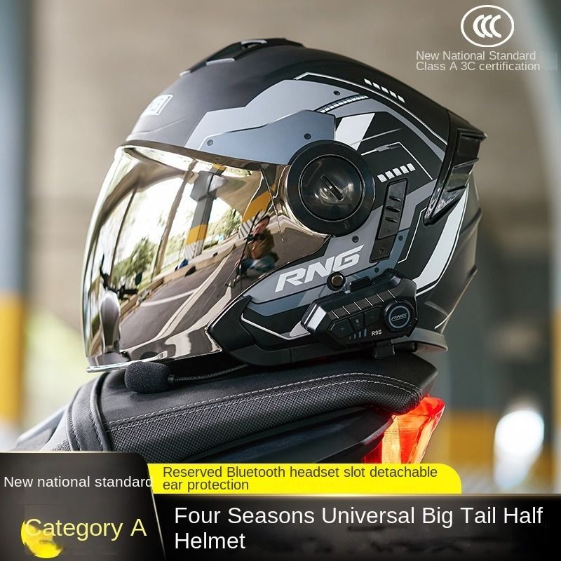 RNG Brand Motorcycle 3/4 Helmet Riding Helmet Bluetooth Headset Motorcycle Helmet Electric Bike Female Helmet