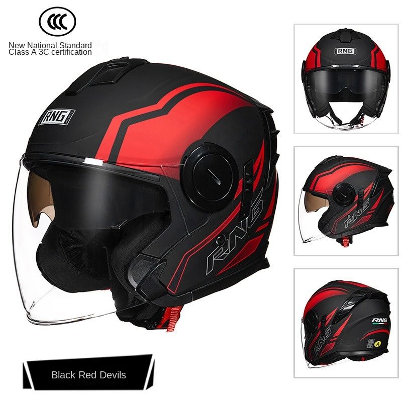 RNG Brand Motorcycle 3/4 Helmet Riding Helmet Bluetooth Headset Motorcycle Helmet Electric Bike Female Helmet