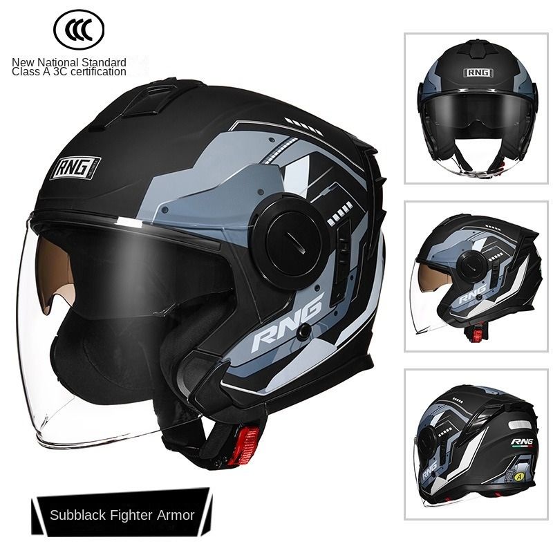 RNG Brand Motorcycle 3/4 Helmet Riding Helmet Bluetooth Headset Motorcycle Helmet Electric Bike Female Helmet