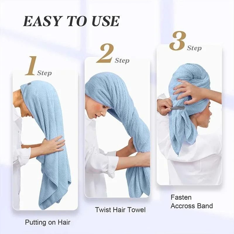 Quick-drying Sauna Hair Towel Satin Hat for Sleeping Microfiber Cap Home Large Household Merchandises With Elastic Band Bathroom