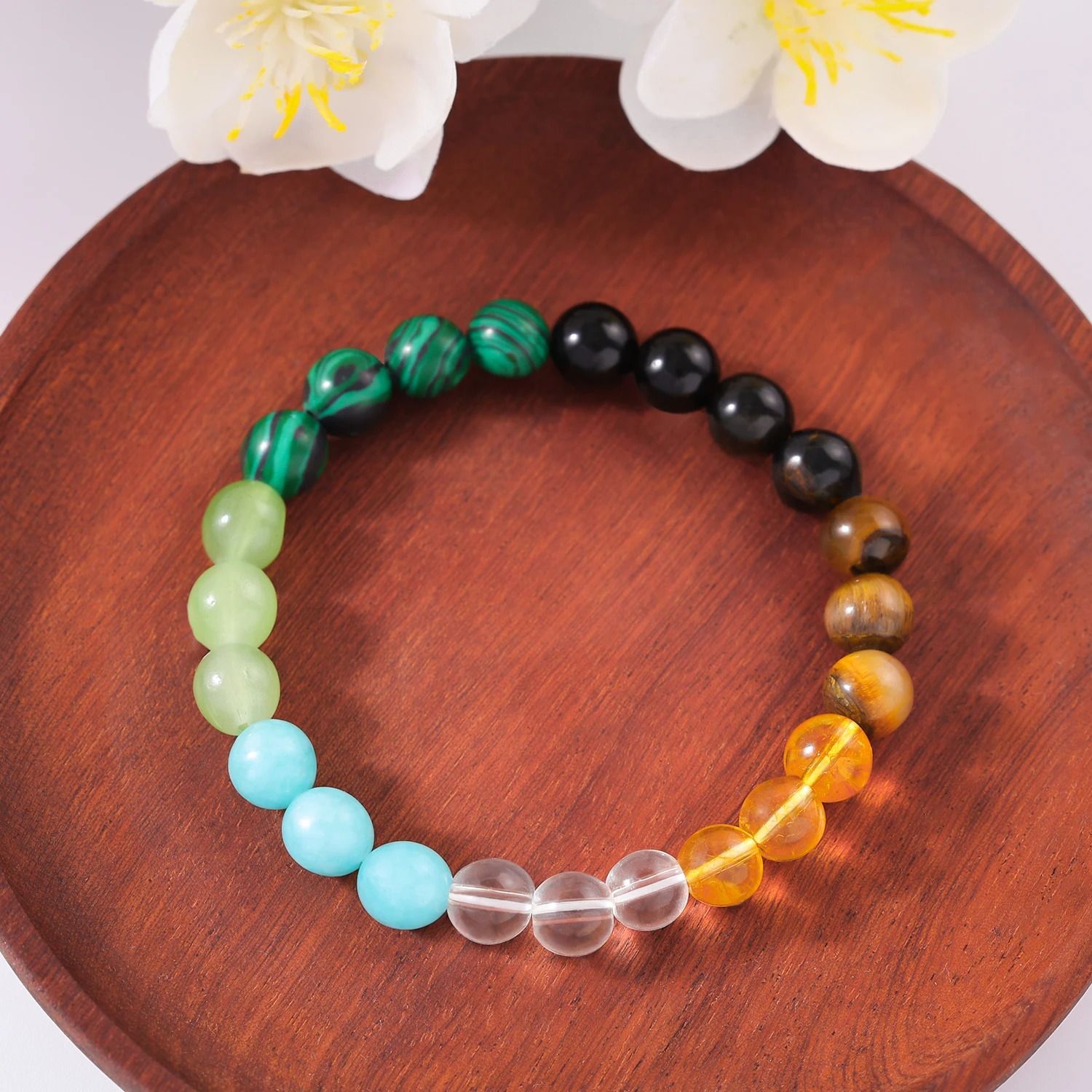 Natural Stone Money Bracelet 5pc Wealth Attraction Bracelet for Prosperity Good Luck Fashion Daily Wear Genuine Stone Wristlet Empath Protection Grounding Accessory