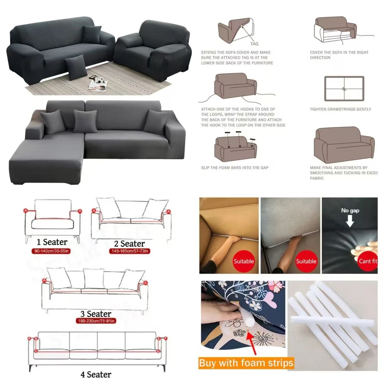 Universal Super Stretch Sofa Cover 1 2 3 Seat All Inclusive Dust Proof Washable Couch Cover Elastic Armchair Slipcover Four Season Home Living Room Decor