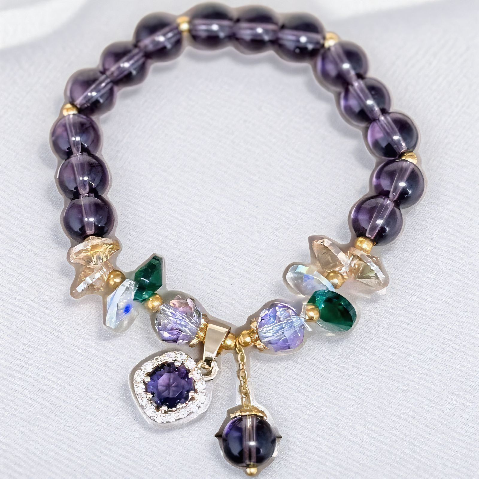 Purple Crystal Bracelet for Women Elegant Fashion Jewelry Instagram Style Dainty Zircon Bracelet Gift for Her