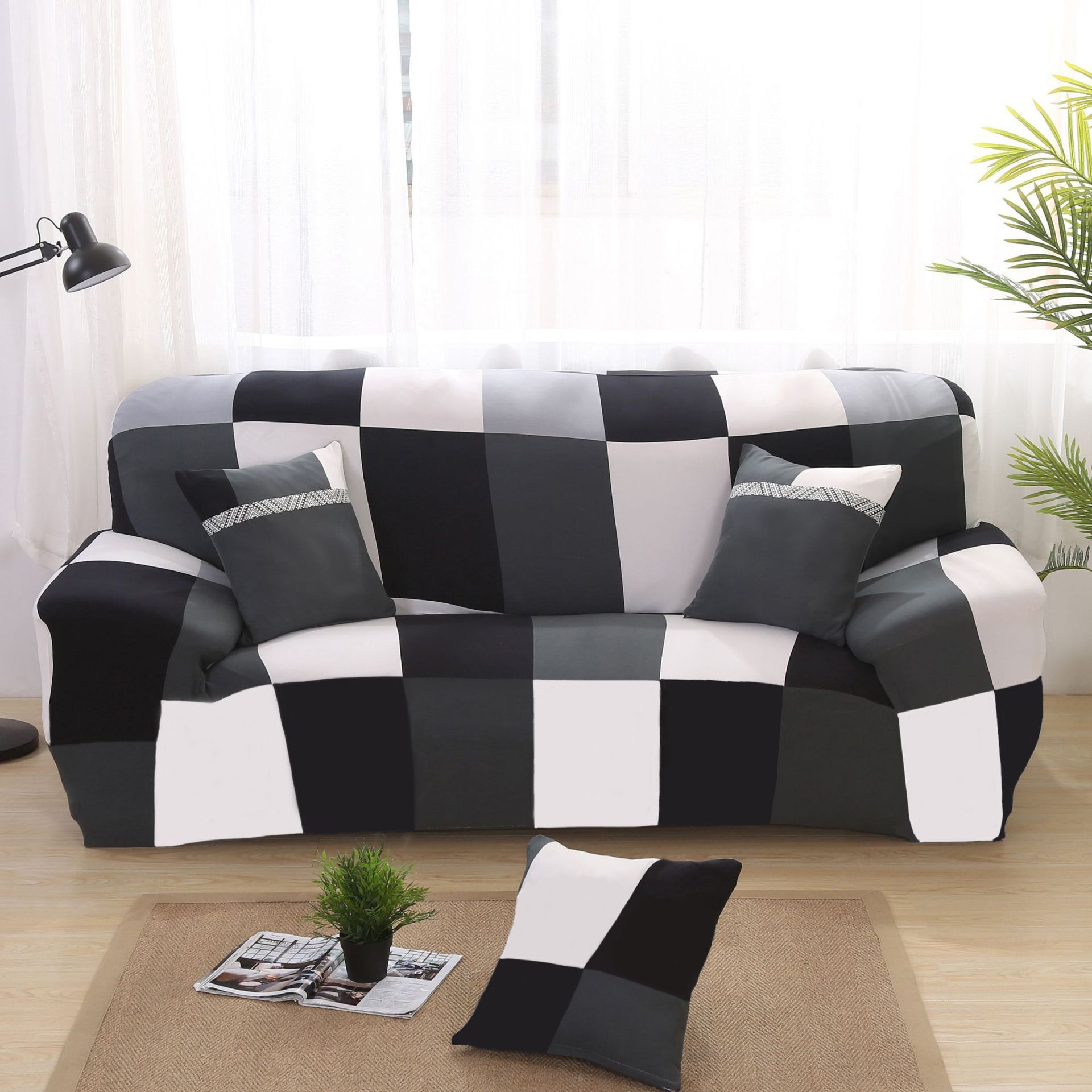 Stretch Sofa Cover Non Slip Dustproof Machine Washable Modern Style Full Coverage All Season Universal Fit Kenya