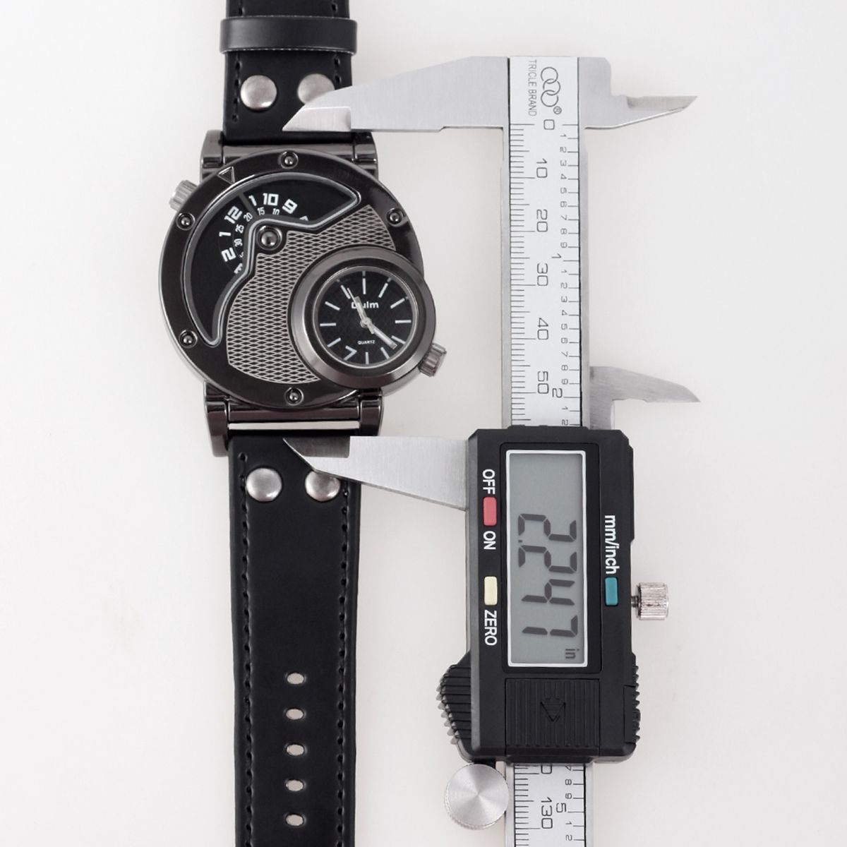 Oulm Designer Brand Luxury Watches For Men Dual Time Quartz Watch Casual Man Leather Watch Sport Male Clock relogio masculino