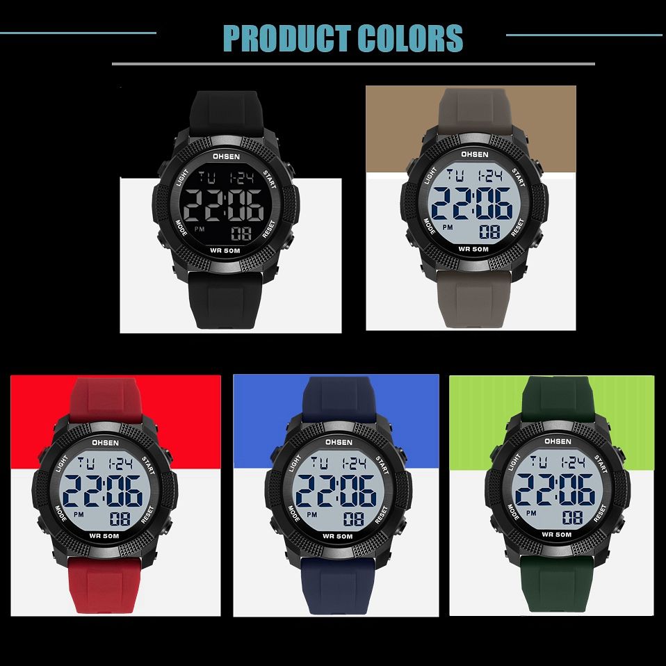 Outdoor Sport Watch for Men G Style Digital Mens Watches 50M Waterproof Red Hombre Male Tactical Electronic Wristwatch Gifts
