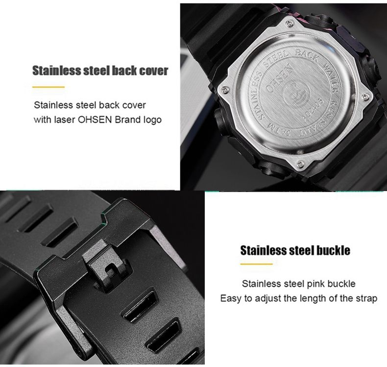 Outdoor Sport Digital Watches for Men Black Silicone Waterproof Tactical Electronic Men's Quartz Watch Fashion relogio masculino