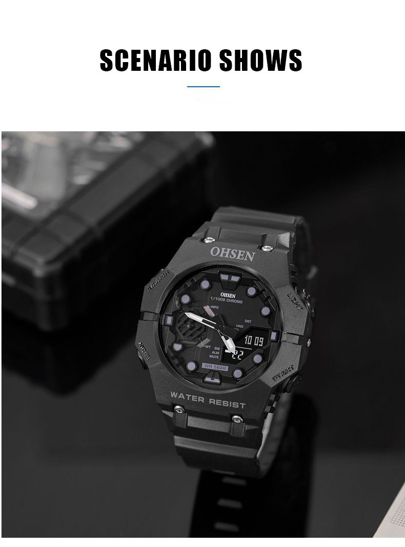 Outdoor Sport Digital Watches for Men Black Silicone Waterproof Tactical Electronic Men's Quartz Watch Fashion relogio masculino