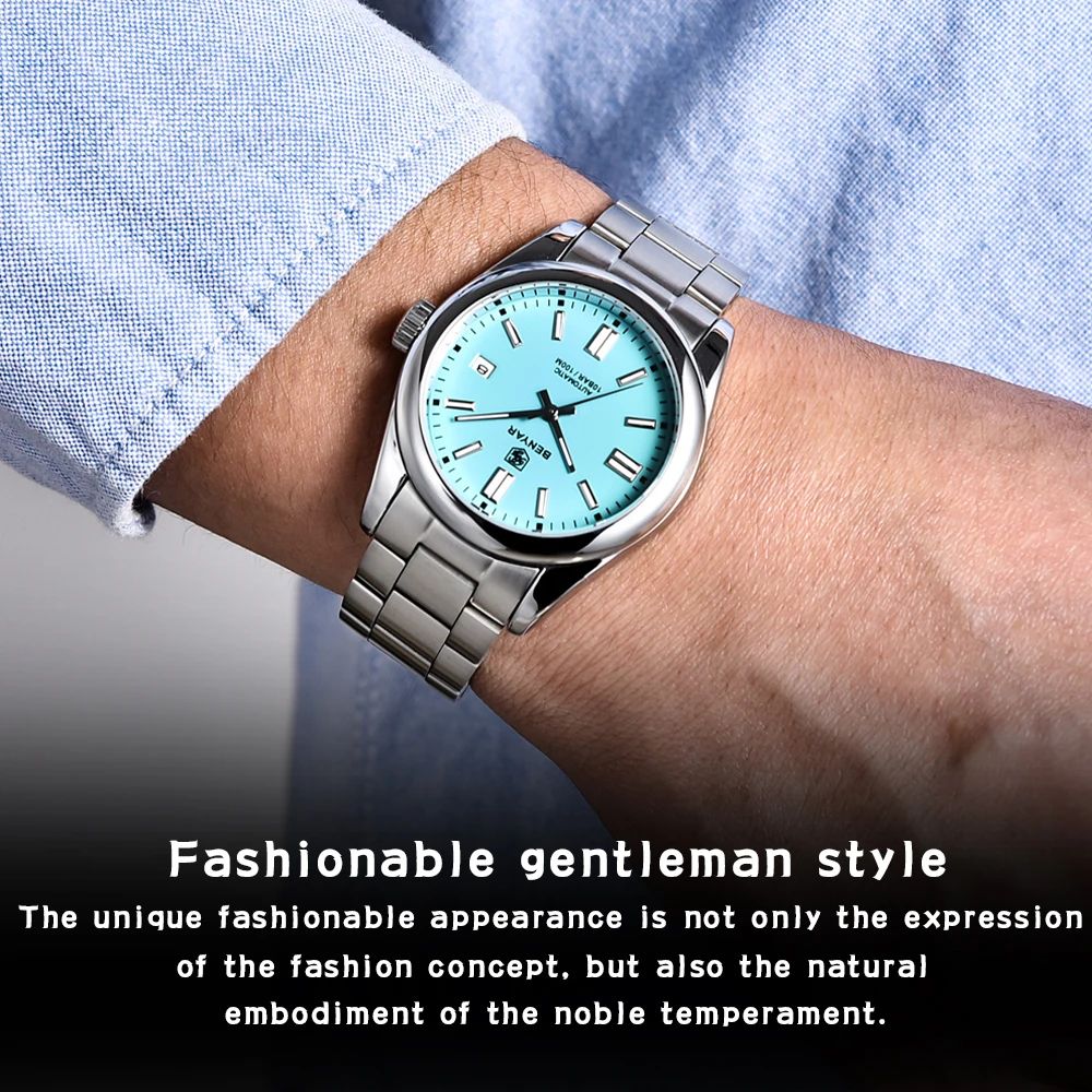BENYAR New Luxury Automatic Watch 10Bar Waterproof Stainless Steel Men Mechanical Wristwatches Sports Diving Watch for Men