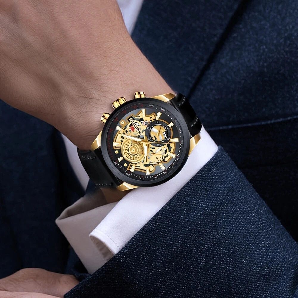 Men Sports Watch Fashion Lndustrial Style Student Gold Business Clock Waterproof Dropshipping Jewelry Watches Relogio Masculino