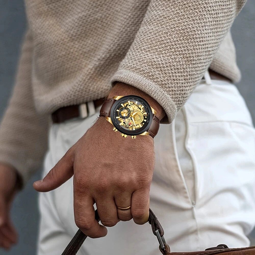 Men Sports Watch Fashion Lndustrial Style Student Gold Business Clock Waterproof Dropshipping Jewelry Watches Relogio Masculino