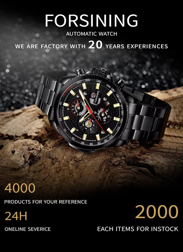Forsining Three Dial Calendar Stainless Steel Men Mechanical Automatic Wrist Watches Top Brand Luxury Military Sport Male Clock