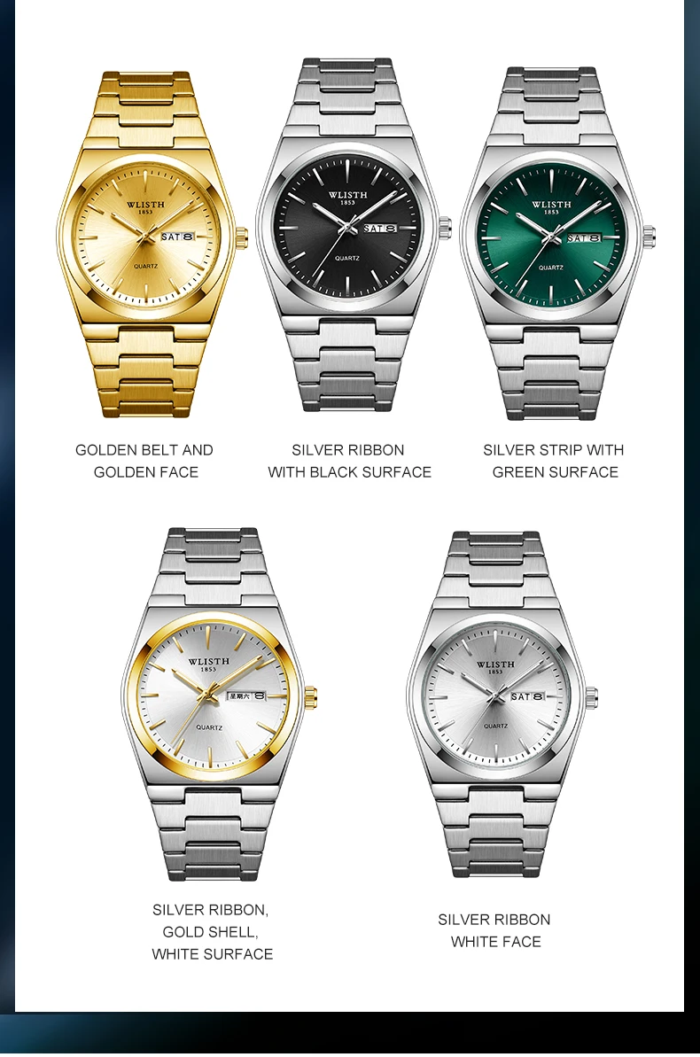 Men Watch Top Brand Luxury Men Quartz Watches Original Watch for Man Waterproof Luminous Date Week Stainless Steel Wristwatch