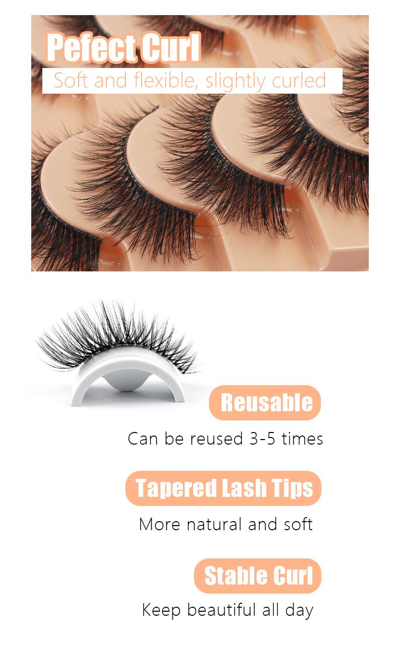 Lashes Natural Lashes Cluster Cat Eye Lash Soft Cross Wispy False Eyelashes EyelashExtension for Party MakeUp1pcs