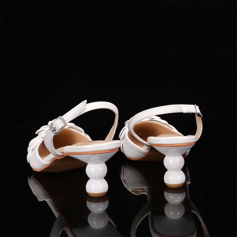 Women's White Lace and Pearl Embellished High Heel Platform Wedding Shoes with Ribbon Anklets for Bridal and Formal Ceremonies