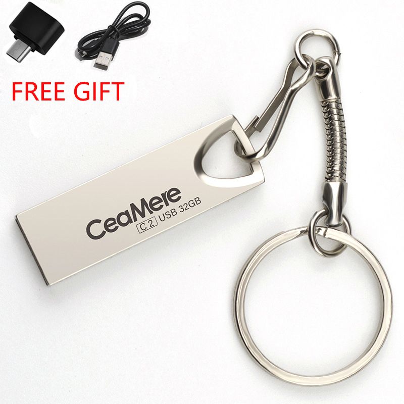 [+Free OTG Adapter Gifts]Metal flash disk 16G 32G 64G flashdisk Flash Drive creative flashdrive U disk USB disk