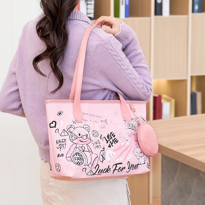New Tote Bag Set – Large Capacity Fashion Handbag with Mini Coin Purse, Stylish 2-in-1 Shoulder Bag Fashionable Ladies Bag with wallet