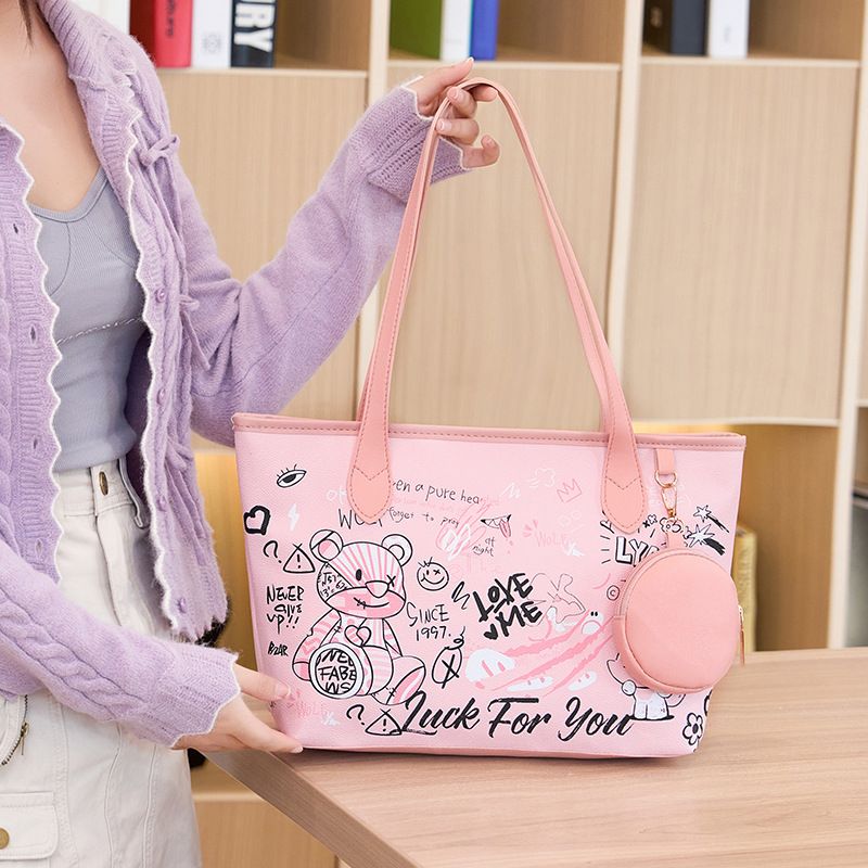 New Tote Bag Set – Large Capacity Fashion Handbag with Mini Coin Purse, Stylish 2-in-1 Shoulder Bag Fashionable Ladies Bag with wallet