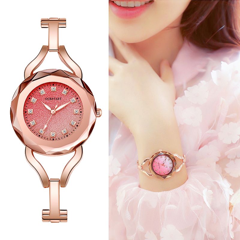 Women's Watches Jewelry Quartz Watch Alloy Strap Rose Gold Watch for Women Fashion Watch Bracelet