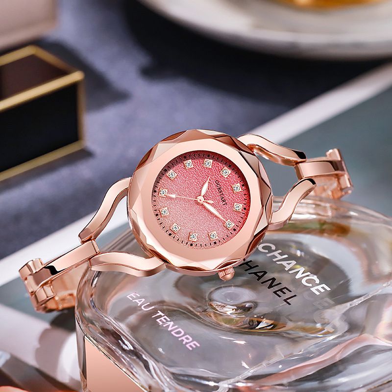 Women's Watches Jewelry Quartz Watch Alloy Strap Rose Gold Watch for Women Fashion Watch Bracelet