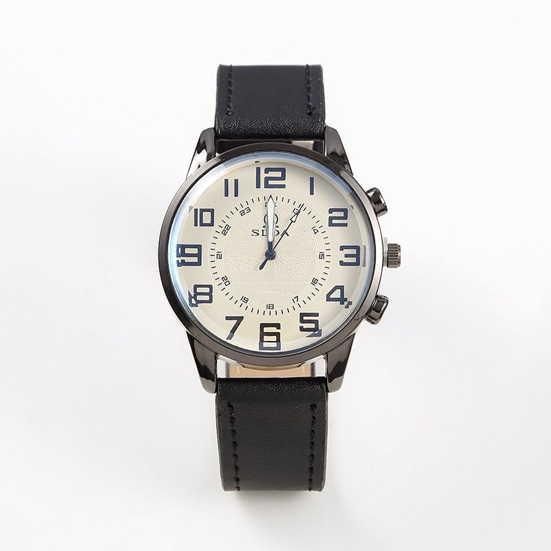 Men Watch Leather Straps Quartz Simplicity Man Digital Dial Wristwatch Waterproof Watches Male Watch Wrist Watch Valentines Gift Fashion