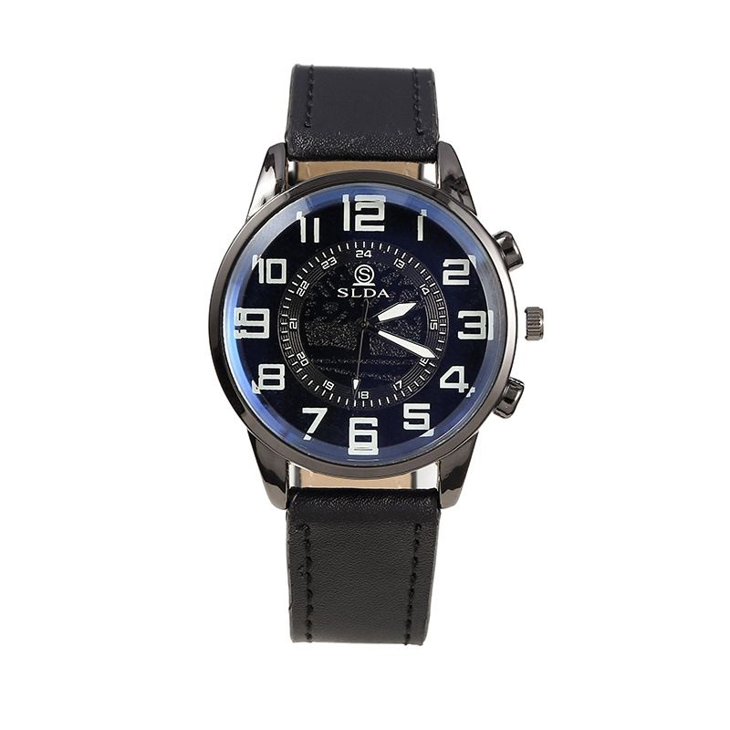Men Watch Leather Straps Quartz Simplicity Man Digital Dial Wristwatch Waterproof Watches Male Watch Wrist Watch Valentines Gift Fashion