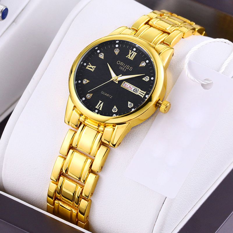 Ladies Fashion Simple And Casual Steel Band Dual Calendar Luminous Waterproof  Watch Quartz Watch for Women Gift Clock Business And Leisure