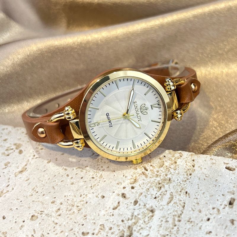 Quartz Watch Women PU Leather Thin Strap Wristwatch Ladies Watches Solid Color Fashion Women Gift Watch