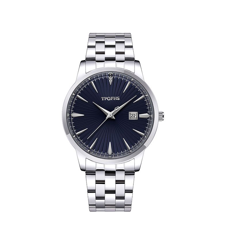 Fashion Mens Watches Luxury Silver Stainless Steel Quartz Wrist Watch Man Business Watch for Men Calendar Clock