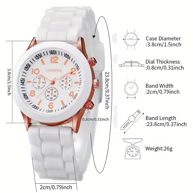 5PCS Women Watches Fashion Silicone Band Women Quartz Watches Jewelry Set Reloj Mujer Girls Clock Gift