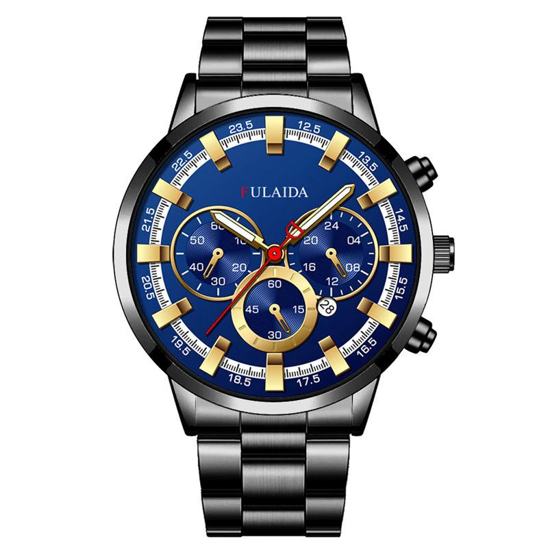 Men’s Fashion FashionStainless Steel Watches Luxury Quartz Wristwatch Calendar Luminous Clock Men Business Casual Watch