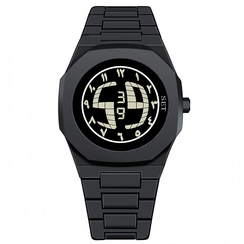 Men Watch With Polycarbonate Band Octagonal Case Fashionable Electronic Digital Screen Large Dial Sports and Leisure watch For Man Wear It Daily Or Give Gifts To Friends