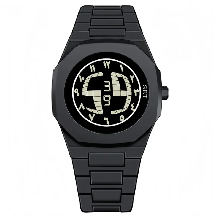 Men Watch With Polycarbonate Band Octagonal Case Fashionable Electronic Digital Screen Large Dial Sports and Leisure watch For Man Wear It Daily Or Give Gifts To Friends