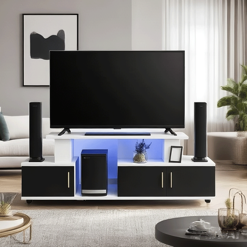 【Special Offer】 Istanbul 2 Modern TV STAND With LED Lights Tv Stands Furniture High Quality Durable Classic Tv Unit