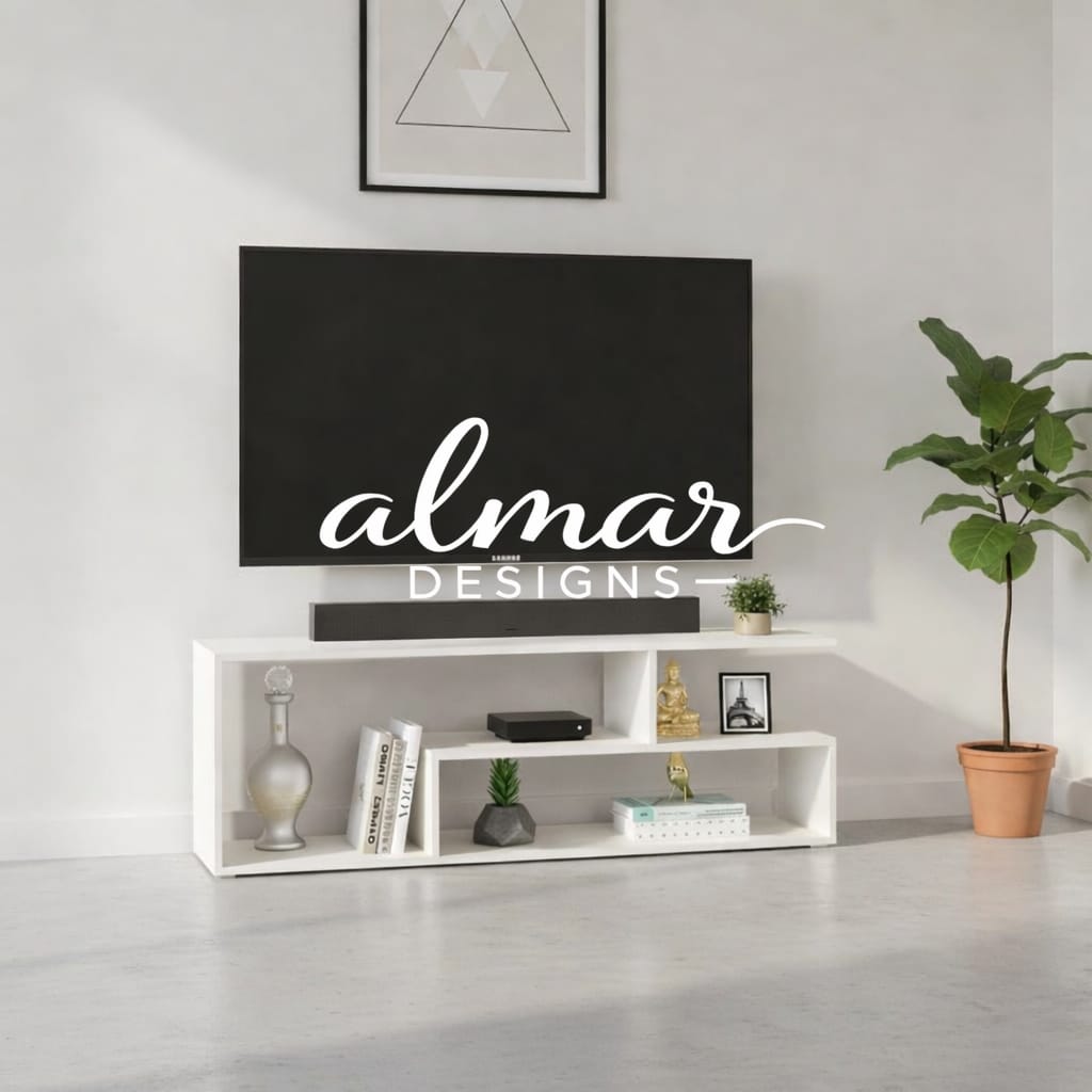 Mexico TV Stand  White Available from 3ft to 5ft | Fits 43 inch tv to 65 inch tv