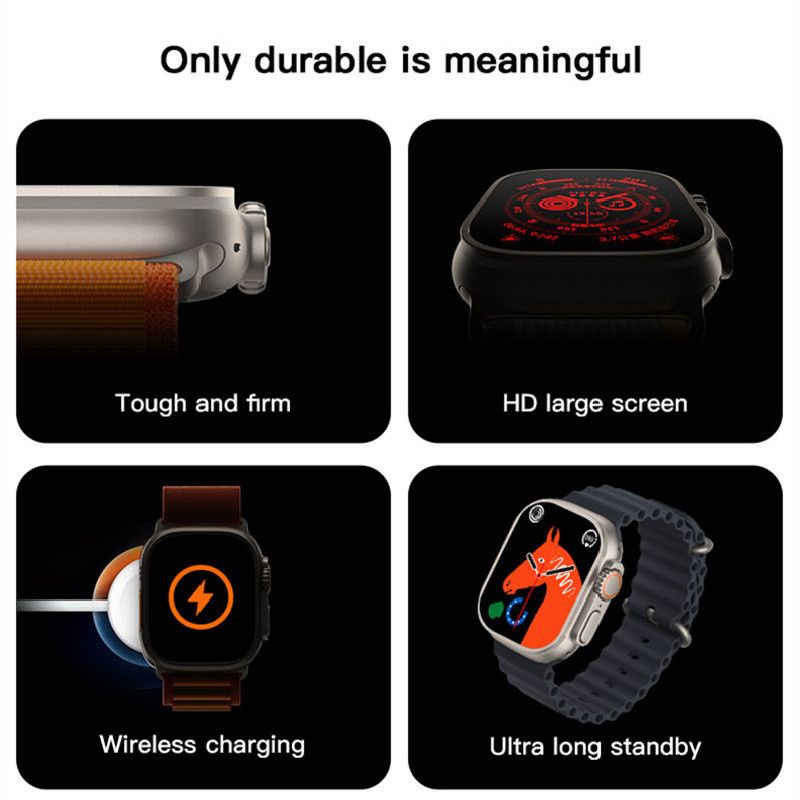 RichRipple U9 Ultra2 Smart Watch Strap 49mm 2.01 Inch Full Touch Screen Sports Fitness Watch IP68 Waterproof Bluetooth Smart Watch