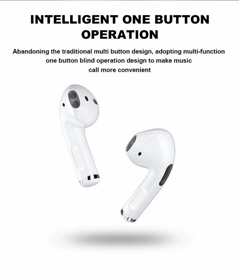 RichRipple Pro 6  Bluetooth Earphone(pro3 upgrade mini size) Pro6 Wireless Bluetooth Earpods for android&ios Pods Earbuds White with Black Covers