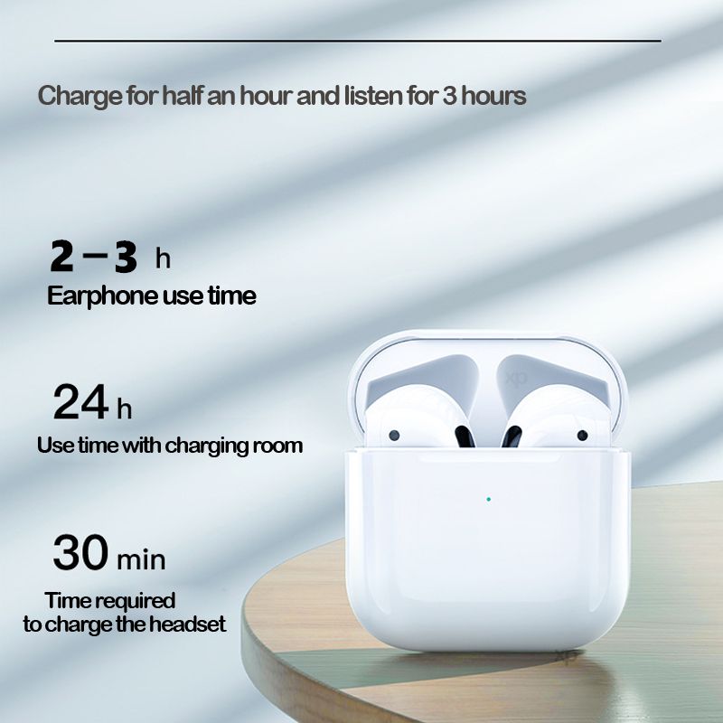 RichRipple Pro 6  Bluetooth Earphone(pro3 upgrade mini size) Pro6 Wireless Bluetooth Earpods for android&ios Pods Earbuds White with Black Covers