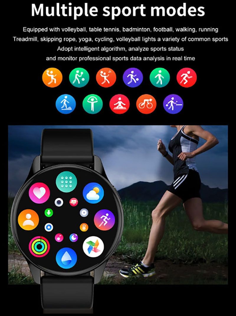 RichRipple T2Pro Smart Watches Men/Women Full Touch Screen Sport Fitness Smart Watch IP67 Waterproof 1.28-inch BT Call Sports Fitness Smart Watch IOS smartwatch