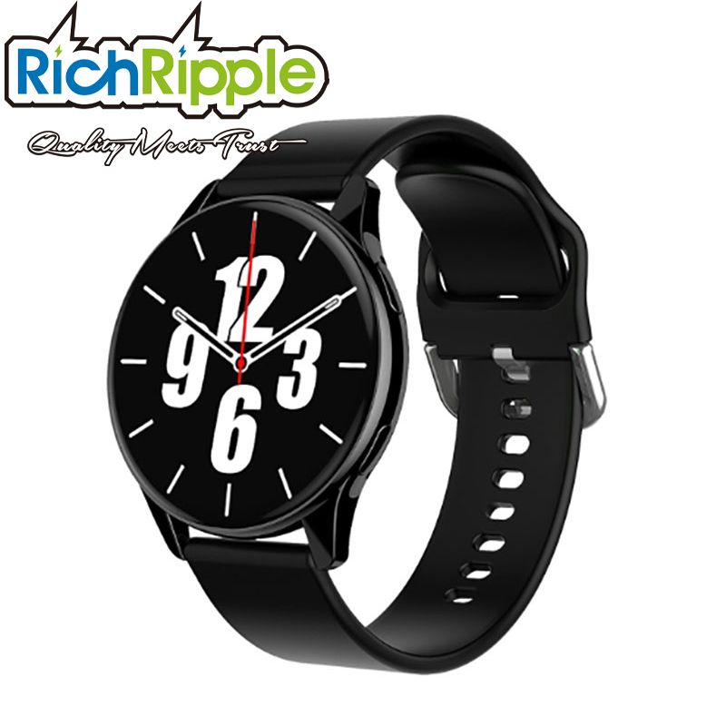 RichRipple T2Pro Smart Watches Men/Women Full Touch Screen Sport Fitness Smart Watch IP67 Waterproof 1.28-inch BT Call Sports Fitness Smart Watch IOS smartwatch Black