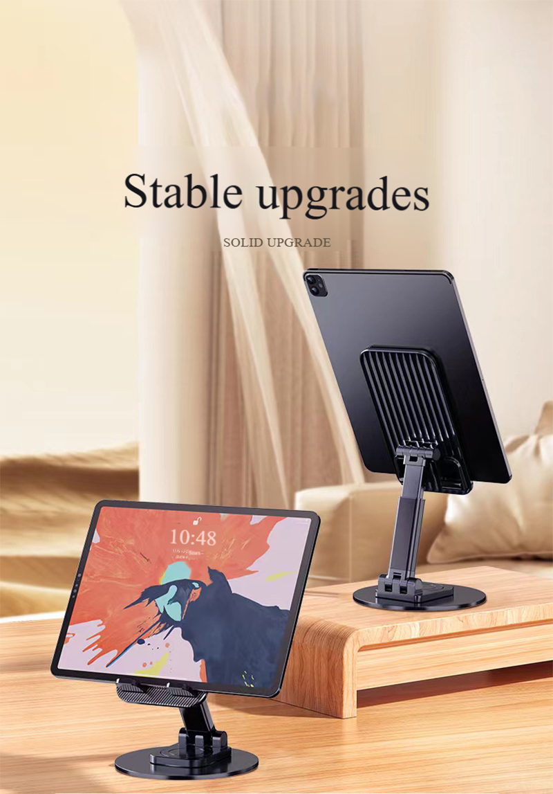 Tablet Mobile Phone Stand 360° Rotating Foldable For iPad Pad Desk Holder Bracket Cellphone Infinix itel TECNO Xiaomi Universal Metal Base