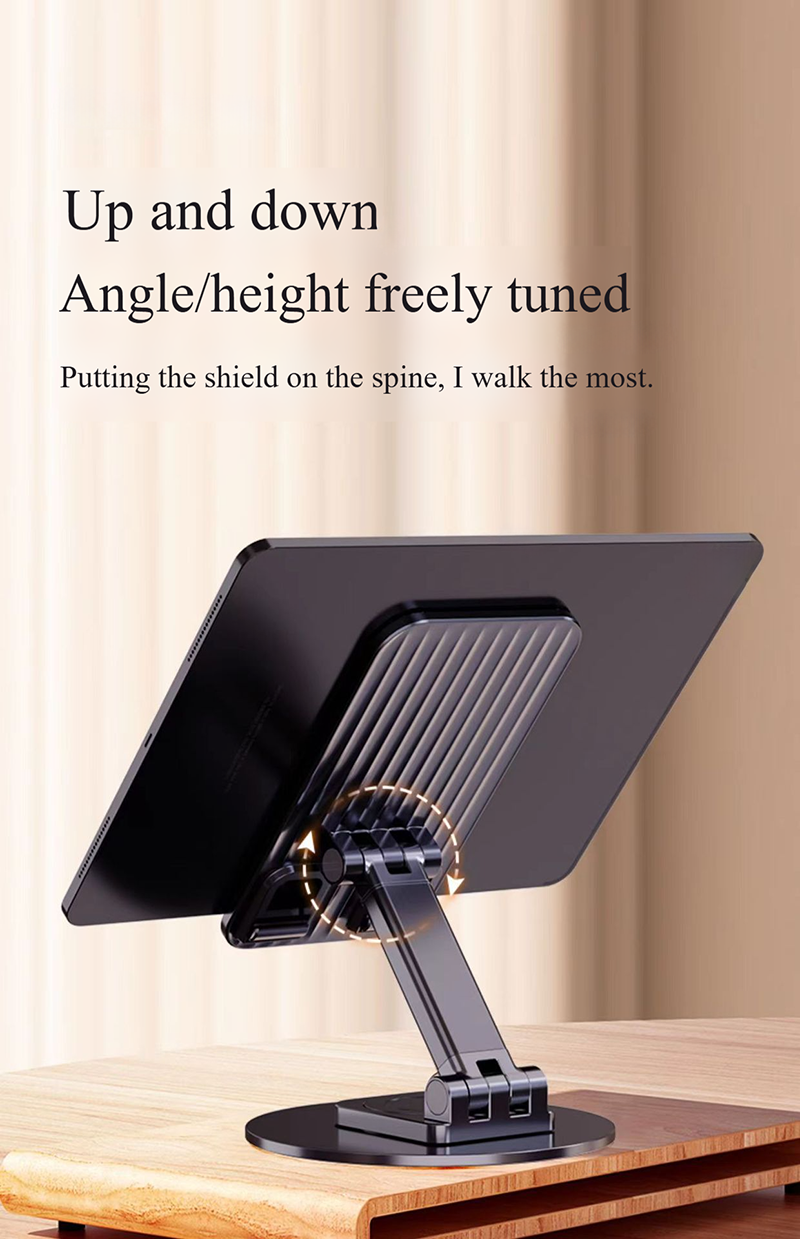 Tablet Mobile Phone Stand 360° Rotating Foldable For iPad Pad Desk Holder Bracket Cellphone Infinix itel TECNO Xiaomi Universal Metal Base