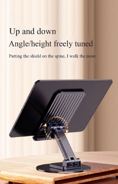 Tablet Mobile Phone Stand 360° Rotating Foldable For iPad Pad Desk Holder Bracket Cellphone Infinix itel TECNO Xiaomi Universal Metal Base