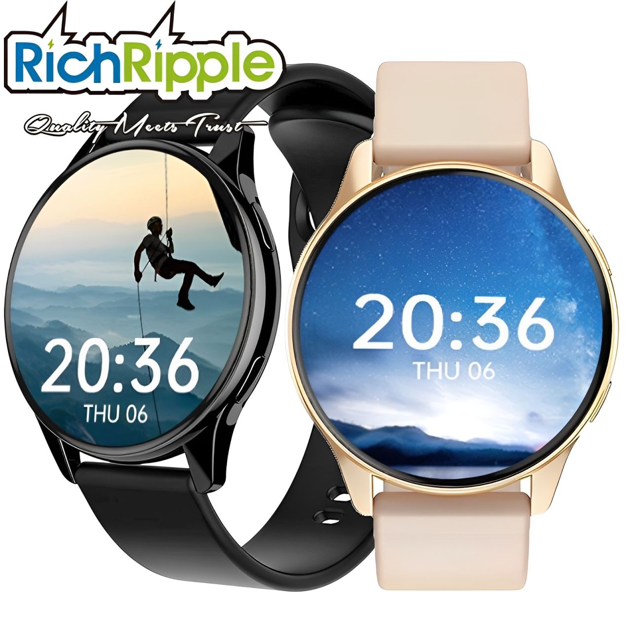 RichRipple T2Pro Smart Watches Men/Women Full Touch Screen Sport Fitness Smart Watch IP67 Waterproof 1.28-inch BT Call Sports Fitness Smart Watch IOS smartwatch