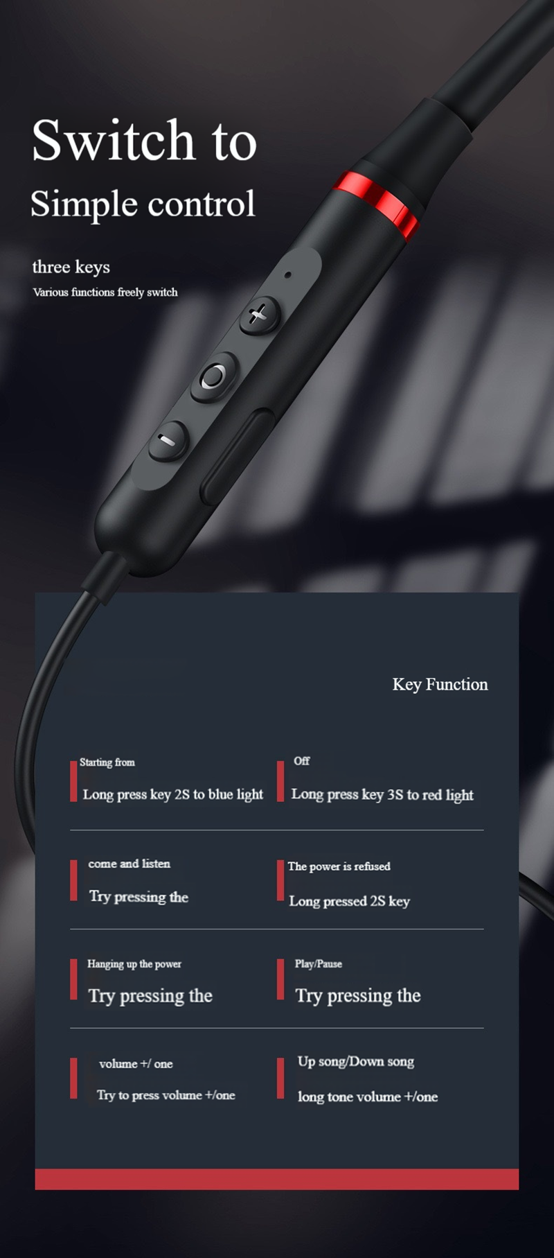 RichRipple Sports Earphones Neckband Earphones Bluetooth Earphones Wireless Headphones Magnetic Sport Neckband Neck-hanging TWS Earbuds Wireless Bluetooth Headset with Mic