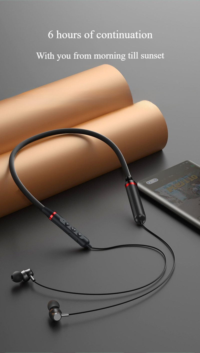 RichRipple Sports Earphones Neckband Earphones Bluetooth Earphones Wireless Headphones Magnetic Sport Neckband Neck-hanging TWS Earbuds Wireless Bluetooth Headset with Mic