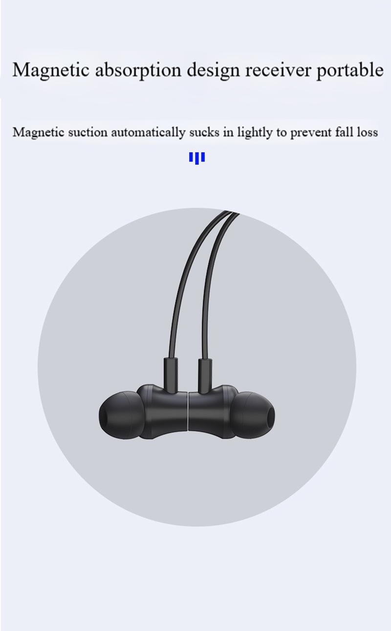 RichRipple Sports Earphones Neckband Earphones Bluetooth Earphones Wireless Headphones Magnetic Sport Neckband Neck-hanging TWS Earbuds Wireless Bluetooth Headset with Mic