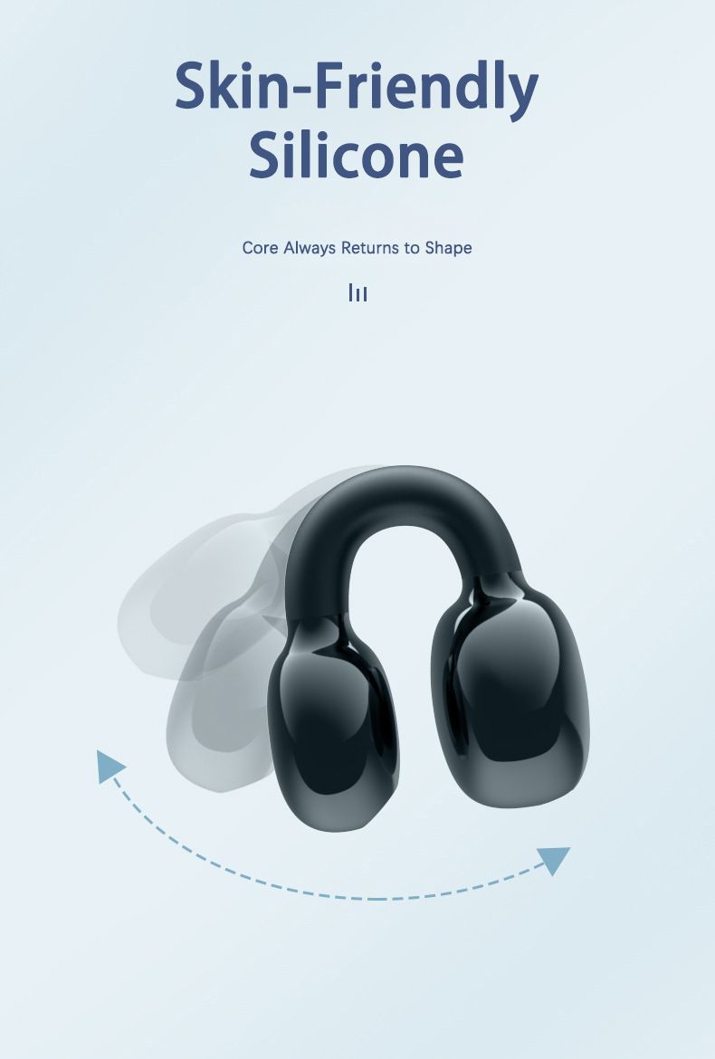 RichRipple  Long Standby 4-6H Single-Pack Sports Bluetooth Headset Ear Clip Type Non-In-Ear Stereo Mini Headset Durable Black