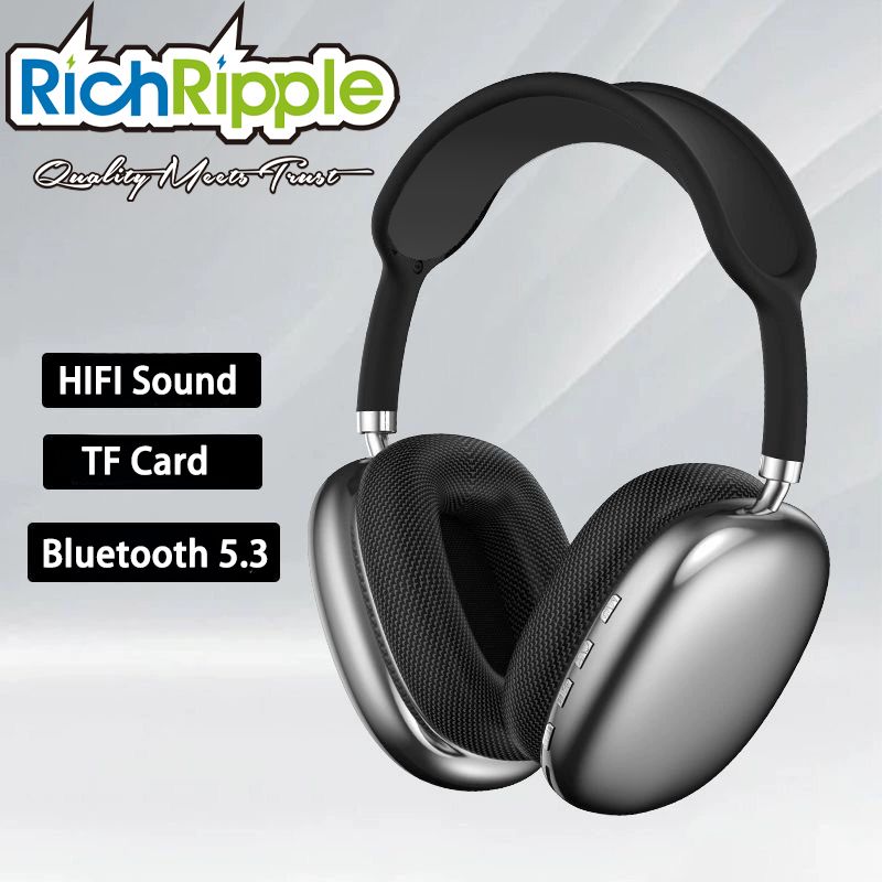 RichRipple P9 Air Max Wireless Bluetooth Headphones Sports Gaming Wireless Headset Noise Reduction Earphone With Microphone Supports TF